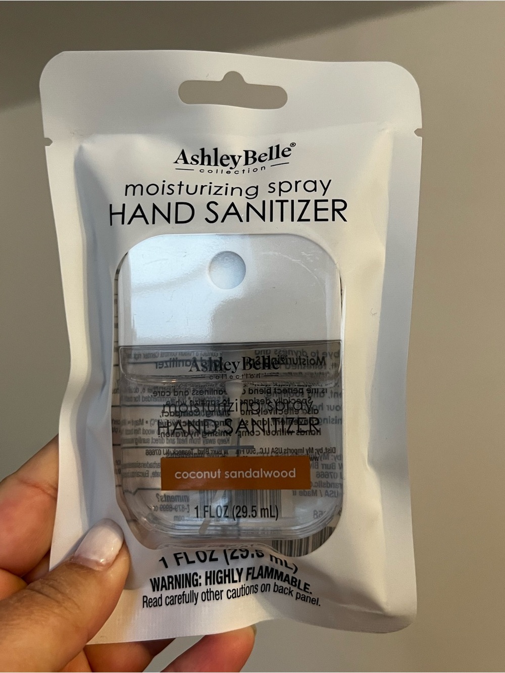 Ashley Belle Coconut Sandalwood Moisturizing Spray Hand Sanitizer